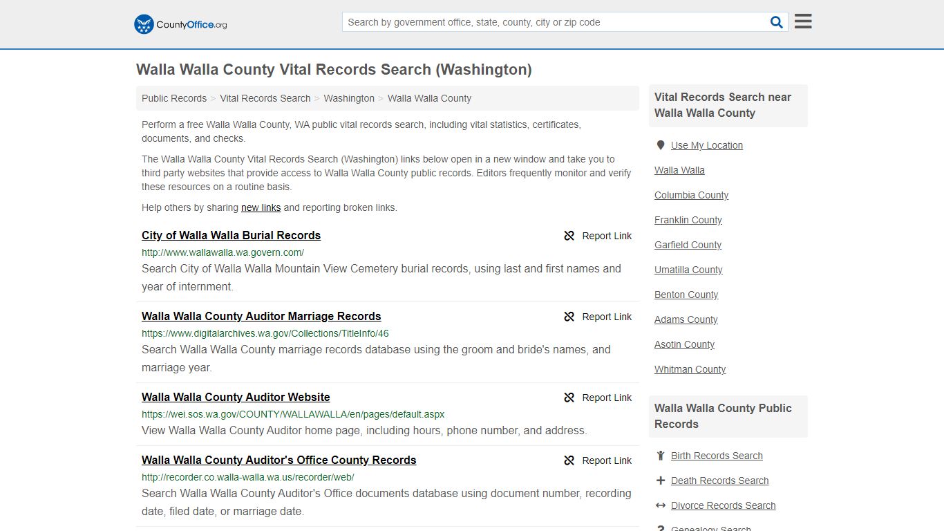 Vital Records Search - Walla Walla County, WA (Birth ...